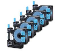 RDWQDGJG Cassette d'étiquette Multicolore 5pk 12 mm Compatible avec 45013 45016 45017 45018 45019 Cartouche Compatible avec imprimante d'étiquette 100 Labelgher(5PK Black on Blue)
