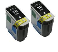 RDWQDGJG Compatible avec la Cartouche d'encre HP18 adaptée à Officejet Pro K5300 K5400dn K5400dtn L7380 L7580 L7590 K8600 et Plus(2PCS Black)