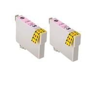 RDWQDGJG Compatible avec la Cartouche d'encre IC50 ICBK50 EP-301 EP-302 EP-320 EP-702A EP-703A EP-801A EP-802A EP-803A(2 Light Magenta)