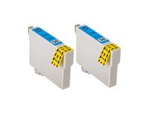 RDWQDGJG Compatible avec la Cartouche d'encre IC50 ICBK50 EP-301 EP-302 EP-320 EP-702A EP-703A EP-801A EP-802A EP-803A(2 Cyan)