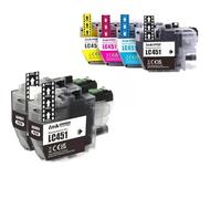 RDWQDGJG Compatible avec la Cartouche d'encre LC451XL Compatible avec DCP-J1050DW DCP-J1140DW DCP-J1700DW MFC-J1010DW(1 Set 4 PCS 2BK)