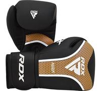 RDX Aura Plus T-17 Gants de Boxe - Cuir Maya Hide, Rembourrage MG-3, Mousse Max-Shock - pour entraînement, Sparring, Kickboxing, Muay Thai, Sangle Quick-EZ (doré, 397 g)