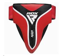 RDX Aura Plus T17 Groin Guard pour Boxe, MMA, Muay Thai, Arts Martiaux - Cuir de Kalix - Rembourrage EVA-Lution - Protection en PVC - Équipement de Protection Respirant et léger (Rouge, M)