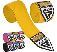 RDX Boxe Bandages de Boxe Wraps MMA Gants élastique Boucle pour Pouce 4,5 m sous-Gants Muay Thai, Mixte, Boxbandagen 4,5m Lang, Jaune