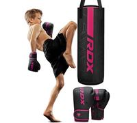 RDX Enfants Sac de Frappe 2ft et Gants Kit pour Boxe D’entraînement, Junior Non Rempli Kara Bag pour Muay Thaï, MMA, Arts Martiaux, Sparring, Kickboxing, Punching Ball