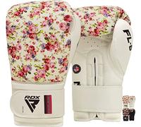 RDX Femme Gants de Boxe Muay Thai d'entrainement, Maya Hide Cuir, Sparring Kickboxing MMA Boxing Gloves, Gants pour Sac de Frappe Training, Adulte 8 10 12oz (Blanc, 12OZ)