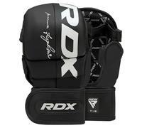 RDX Gants d'arts martiaux MMA, Muay Thai, kickboxing, paume ouverte ventilée pour le grappling, gants de karaté pour adultes (noir, L)
