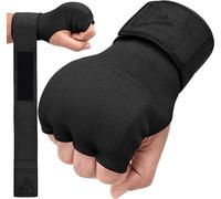 RDX Gants de boxe en gel pour homme et femme, sangles de poignet rapides de 100 cm de long, poing rembourré élastique sous les moufles de protection, Muay Thai, MMA, kickboxing, arts martiaux (noir