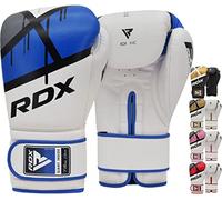 RDX Gants de boxe pour entraînement et Muay Thai, gants en cuir Maya Hide combats, Kickboxing, Sparring, Gant EGO pour sac de frappe 284 ml (10 oz) bleu