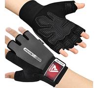 RDX Gants de Fitness Respirant Anti-dérapant, Gant Masculation Sport Soutien au Poignet Protection Paume Forte Adhérence Workout Entrainement Fitness Gymnastique Powerlifter Gym Gloves Halterophilie