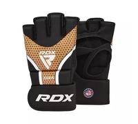 RDX Gants de Lutte Aura Plus T-17 - Gants d'entraînement MMA, Cuir Maya Hide de qualité supérieure, Mousse IMF & Max-Shock, Fermeture Velcro Quick-EZ, Coupe Ergonomique, S-M-L-XL, doré/Bleu/Rouge
