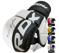 RDX Gants d'épargne MMA, Gants MMA Hommes, Gants de Combat pour Arts Martiaux, Gants Muay Thai, MMA, Gants de Kickboxing, Paume Ouverte ventilée pour Grappling MMA, Gant de karaté, Adulte