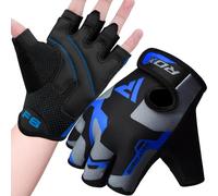 RDX Gants d'haltérophilie pour gym, fitness, bodybuilding, respirants, soutien du poignet, exercice, bleu, XXL