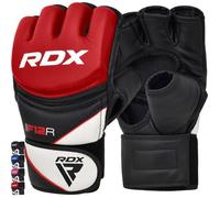 RDX Gants MMA Sparring Grappling, cuir Maya Hide, entraînement kickboxing Muay Thai hommes femmes, rouges, taille XL. L