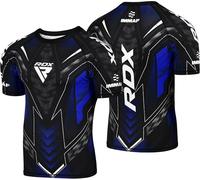 RDX IMMAF T-shirt de compression à manches mi-longues pour homme pour compétition et séances d'entraînement, haut respirant pour MMA, Muay Thai, kickboxing, sparring et lutte