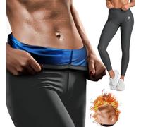 RDX Legging de sauna pour femme, conforme à la norme REACH certifié Oeko Tex 100, pantalon de compression pour contrôle du ventre, taille haute réglable avec fermeture éclair latérale, pantalon de gym
