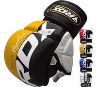 RDX MMA Gants de Grappling T6, RDX MMA Gants en Cuir Maya Hide, Gants de Boxe Professionnels pour entraînement & Sparring, légers avec Rembourrage en Gel et Protection du Poignet