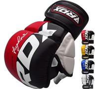 RDX MMA Gants de Grappling T6, RDX MMA Gants en Cuir Maya Hide, Gants de Boxe Professionnels pour entraînement & Sparring, légers avec Rembourrage en Gel et Protection du Poignet