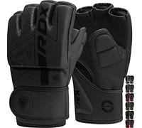 RDX MMA Gants d'entraînement, Maya Hide Cuir, Kara Boxe Mitaines pour Grappling Sparring, Ventilé Paume, Protection Poignet Main, Kickboxing Muay Thaï Arts Martiaux Cage Combat Gloves, Homme Femme