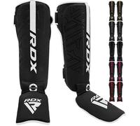 RDX Protège Tibia Boxe Thai Kick Boxing Arts Martiaux MMA D'entraînement, Maya Hide Cuir Kara Protege Tibia Muay Thai, Blanc S