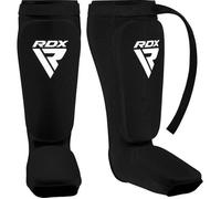 RDX Protège-tibias MMA avec coussinets en mousse pour pied, support de boxe, protège-jambes Muay Thai, NOIR BLANC, taille L XL