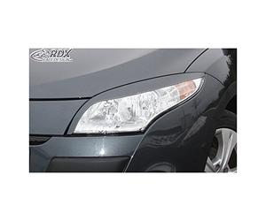 RDX Racedesign Spoilers de phares compatible avec Renault Megane III 2008-2015 (ABS), Non laqué.