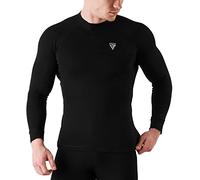 RDX Rash Guard MMA Chemise de Compression, Debardeur Manche Longue Demi Sport Combat Débardeur pour Surf Training Sparring Running Cycling, Sudation Arts Martiaux Chemis Tee Shirt baignade Homme