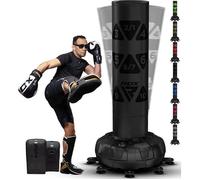 RDX Sac de Frappe Autoportant 6FT avec Gants, Ensemble XXL avec Base à Ventouse Robuste à 17 Supports, pour Adultes, Couleur Noir