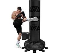 RDX Sac de Frappe sur Pied avec Entraînement Gants pour Muay Thai, Kickboxing, Arts Martiaux MMA, 6ft Ronin Adulte Lourd Devoir Autoportant 17 Ventouses Sac de Boxe (Noir, 6FT)