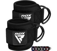 RDX Sangles de pied rembourrées, support en néoprène de 7 mm, 25,4 x 10,2 cm, sangles de cheville, enroulées au poignet avec 2 anneaux en D pour machine à câble, fitness, entraînement, chevilles, gym