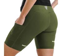 RDX Short de sauna pour femme - Taille haute, pantalon amincissant de compression avec poches, taille mi-cuisse pour perte de poids, entraînement, fitness, natation, gym et galbant le bas du corps