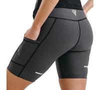 RDX Short de sauna pour femme - Taille haute, pantalon amincissant de compression avec poches, taille mi-cuisse pour perte de poids, entraînement, fitness, natation, gym et galbant le bas du corps