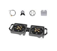 Rdxanc 1 lot de cuisinières de randonnée transportables et pliables mettant en évidence l'innovation double face 8800 W par poêle haute puissance pour un chauffage rapide sans rouille