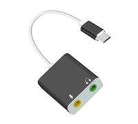 Rdxanc Adaptateur son USB, carte son externe pour PC et ordinateur portable, adaptateur de microphones USB vers 3,5 mm pour casque et haut-parleur