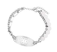 Rdxanc Bracelet double couche tendance pour identification médicale en acier inoxydable - Longueur réglable - Bracelet réglable en acier inoxydable, taille unique, Comme décrit