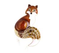 Rdxanc Broche en forme de renard avec strass pour bijoux, sac à dos, accessoires de mode pour vestes, vêtements