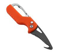 Rdxanc Cutter de poche pliable en acier inoxydable avec crochet dentelé portable avec porte-clés facile à utiliser