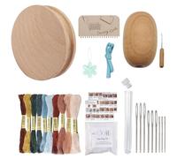 Rdxanc Ensemble de reprisage durable avec crochet en bois pour projets de réparation de tissus de maison, plaques rondes, vêtements, réparation