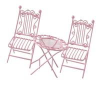 Rdxanc Ensemble table et chaise miniatures 3 en 1 en fer pour maisons de poupée 1/12 décorations, projets d'artisanat et accessoires de présentation de jardin