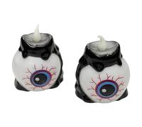 Rdxanc Lot de 2 bougies LED pour Halloween avec flamme vacillante Fonctionnement à piles Décorations sûres Texture