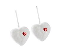 Rdxanc Lot de 2 boules décoratives en forme de cœur en fourrure pour sapin de Noël, cheminée, fenêtre, décoration murale, mariage, Saint-Valentin, maison, bal