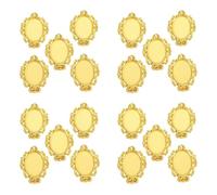 Rdxanc Lot de 20 supports ovales pour pierres précieuses - Texture en alliage - Compatible et portable - Unique - Fait à la main - Ornement de bijoux, taille unique, Comme décrit
