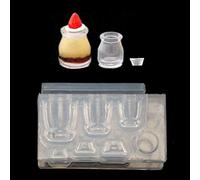 Rdxanc Moule en résine de silicone pour petite bouteille en verre, verre, gobelet, nourriture et gâteau