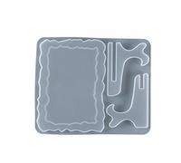 Rdxanc Moule en résine époxy pour cadre photo avec support de présentation - Moule rectangulaire ovale irrégulier en silicone pour cadre photo