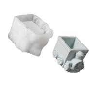 Rdxanc Moules en silicone pour pots de fleurs en forme de bus, moules pour plantes grasses, plâtres faits à la main, moules en résine époxy pour bougeoir