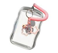 Rdxanc Porte-cartes transparent avec cordon à ressort résistant à l'eau pour cartes de crédit, cartes de visite, cartes de bus