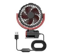Rdxanc Ventilateur à tête unique amélioré 12 V/24 V pour voiture avec refroidissement puissant à 360 rotation, ventilateur de bureau à 3 vitesses pour voiture et maison