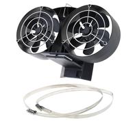 Rdxanc Ventilateur de poêle alimenté par la chaleur à double tête avec housse de protection pour une répartition efficace de la chaleur pour les maisons confortables