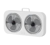 Rdxanc Ventilateur portable à double tête rotatif rechargeable à suspendre pour bureau, camping