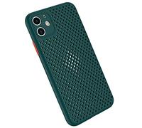 Rdyi6ba8 Coque pour iPhone 11, Étui en Silicone Souple Maille et Respirant Ultra Fine et Léger avec Fonction Dissipation de La Chaleur pour iPhone 11 - Vert Foncé